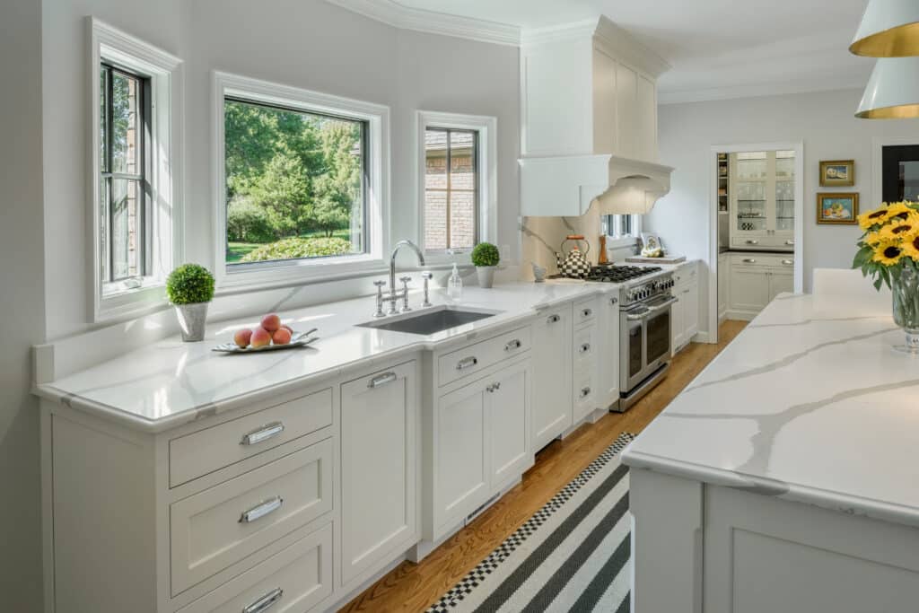 Bay window featured in a kitchen remodel