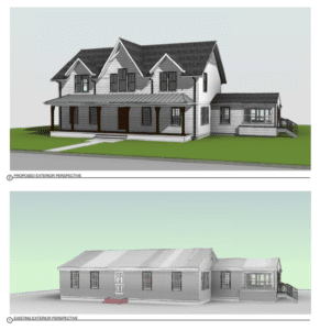 adding a second story to a ranch home rendering in east greenwich rhode island