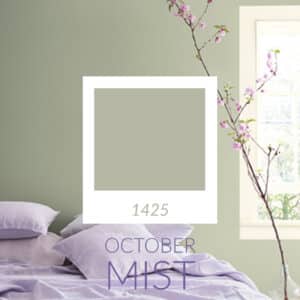 2022 Interior design color trends Benjamin Moore October Mist