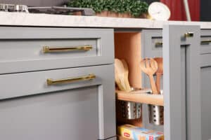 utensil pullout columns come in a variety of configurations to keep your kitchen accessories organized